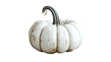 White Pumpkin Isolated on White Background