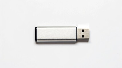 Sleek Metal USB Drive: High-Resolution Studio Shot, Perfect for Tech, Gadget, and Digital Storage Websites, Blogs, and Marketing Materials. Showcase your data storage solutions with this    