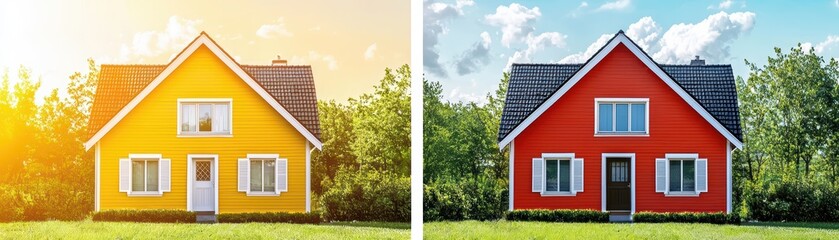 Urban vs Suburban Housing Concepts Side by Side for Comparative Analysis and Visual Representation