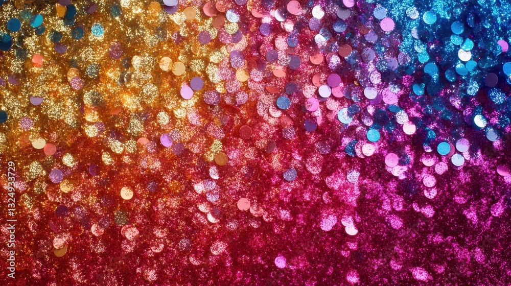 Poster colorful glitter sparkles on a gradient background creating a vibrant and festive atmosphere for cel