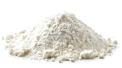 Pile of Flour Isolated on White Background