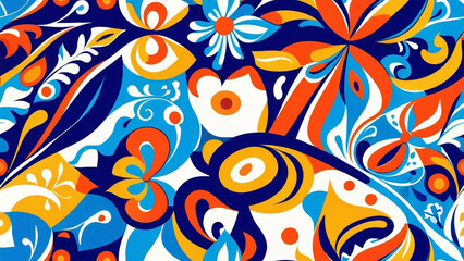 Naklejka premium abstract seamless pattern with flowers