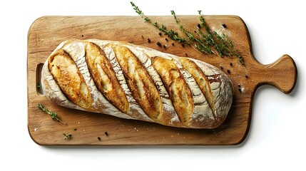 freshly baked bread on wooden cutting board