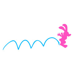 Fototapeta premium Bunny Jumps Funny Cool Jumping high Fun Silhouette Design Lover Art Vector Illustration Card T-Shirt Poster Sticker Graphic Print Decorative Drawing Isolated Logo Decoration Symbol Creative Cool Style