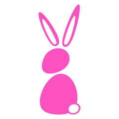 Bunny Rabbit Bunny Cartoon Silhouette Cute Sweet Isolated Vector Graphic Design Illustration
