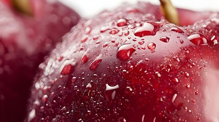 Close-up of red nectarine against white