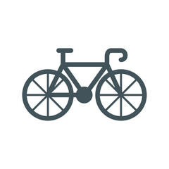 Flat vector illustration of a road bicycle icon with minimalist design for cycling, sport, and transportation themes
