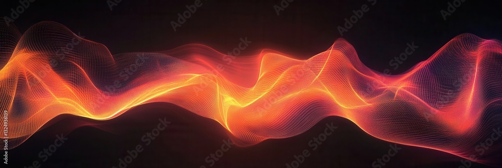 Fototapete dynamic abstract background with energetic waves in vibrant red and orange hues for creative project
