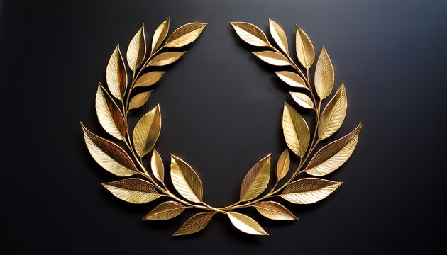 elegant golden laurel wreath symbolizing achievement and victory perfect for awards recognition or celebration themes - Powered by Adobe