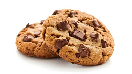 Two cookies with a white background