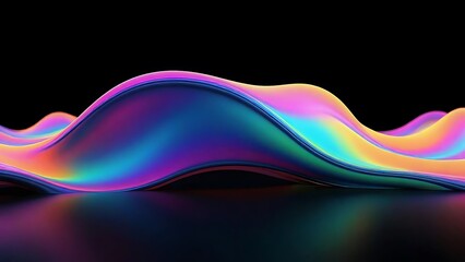 Obraz premium Abstract Iridescent Waves: A Colorful 3D Render