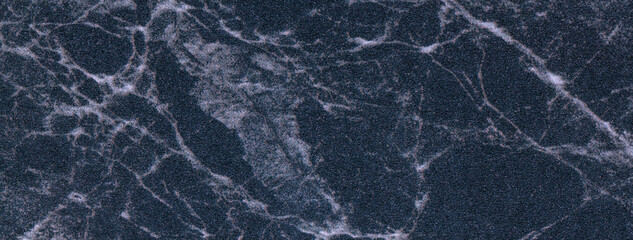 Texture navy blue and white marble tabletop with lines pattern, macro background. Stone countertop from mineral