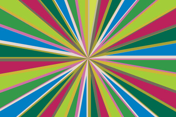 Pop art radial colorful comics book magazine cover. Striped color digital background. Cartoon funny retro pattern strip mock up. Vector halftone illustration. Sunburst, starburst shape.