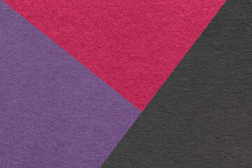 Fototapeta premium Texture craft red, violet and black shade paper background, macro. Structure vintage abstract purple cardboard