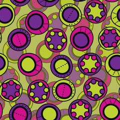 Seamless pattern with geometric aboriginal ornament. Ethnic tribal rounded color background. Afican, australian motiph. Dots painting. Vector illustration, template design for cloth, card, fabric.