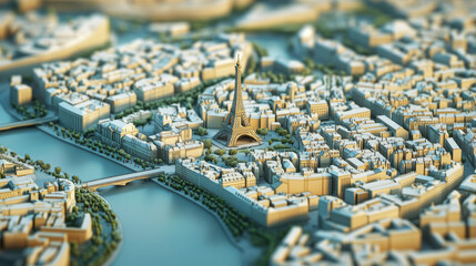 Paris. Set of detailed isometric vector.  Infographics EPS 8.