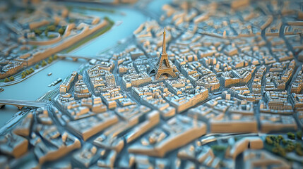 Paris. Set of detailed isometric vector.  Infographics EPS 8.