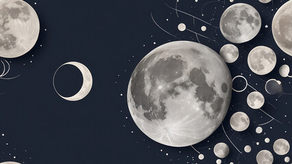 Naklejka premium full moon in the night sky