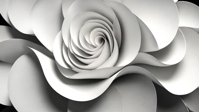 Elegant Abstract Paper Flower: A Monochromatic Masterpiece