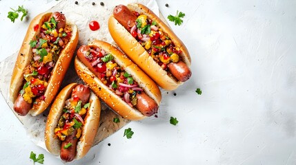 ホットドッグ　白い背景で分離