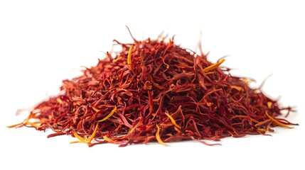 Naklejka premium pile of saffron isolated on white background