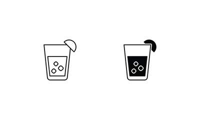 Lemonade icons set line and glyph vector stock illustration