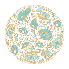 Dangerous bacteria isolated vector pattern