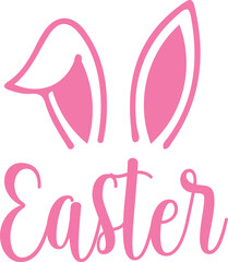 Easter typography clip art design on plain white transparent isolated background for card, shirt, hoodie, sweatshirt, apparel, tag, mug, icon, poster or badge