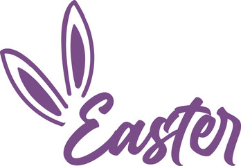 Easter typography clip art design on plain white transparent isolated background for card, shirt, hoodie, sweatshirt, apparel, tag, mug, icon, poster or badge