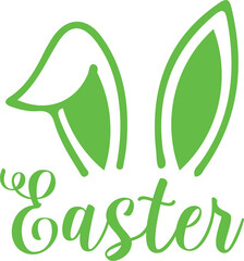 Easter typography clip art design on plain white transparent isolated background for card, shirt, hoodie, sweatshirt, apparel, tag, mug, icon, poster or badge