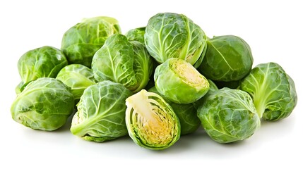Fototapeta premium Brussels sprouts on white background