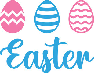 Easter typography clip art design on plain white transparent isolated background for card, shirt, hoodie, sweatshirt, apparel, tag, mug, icon, poster or badge