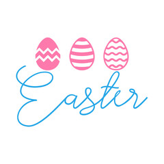 Easter typography clip art design on plain white transparent isolated background for card, shirt, hoodie, sweatshirt, apparel, tag, mug, icon, poster or badge