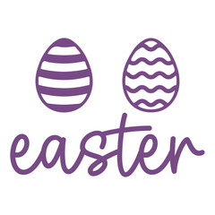 Easter typography clip art design on plain white transparent isolated background for card, shirt, hoodie, sweatshirt, apparel, tag, mug, icon, poster or badge