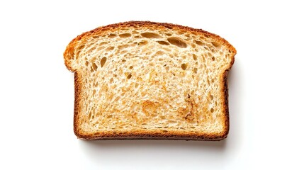 Roasted crispy bread slice on white background