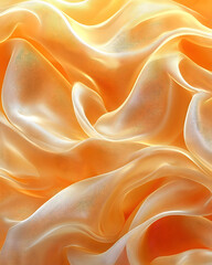 Obraz premium Draped, sheer, amber fabric. Light plays across soft folds and ripples, creating a luxurious, flowing texture