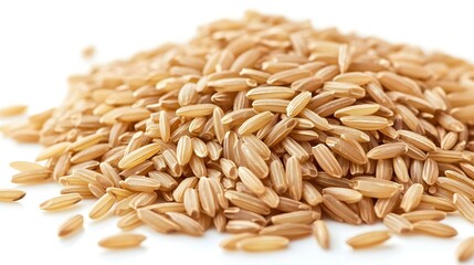 Obraz premium Pile of organic long grain brown rice white