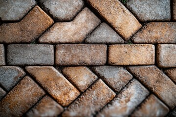 Varied shades of stone form a rhythmic layout, enhancing the aesthetic of outdoor spaces with structured patterns and textures