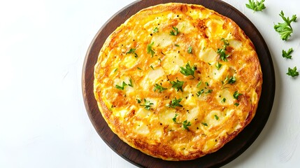 Spanish Tortilla isolated on white background
