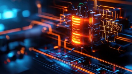 Futuristic power grid showcase digital engineering in virtual reality