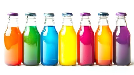 bottles of food coloring isolated on a white
