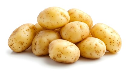 Baby potatoes over white background