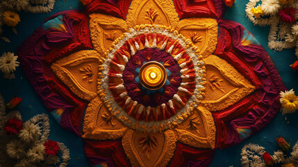 Traditional Rangoli Design for Ram Navami Celebration