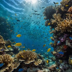 Obraz premium coral reef and diver