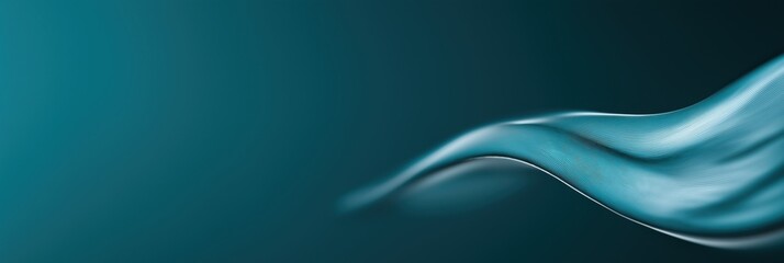 Naklejka premium An elegant, flowing abstract wave in soft teal color creates a sense of movement and tranquility, embodying fluidity and grace in contemporary art design.
