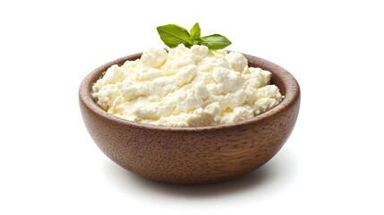 Ricotta cheese isolated