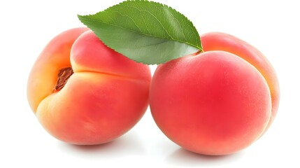 Two Apricots isolated on white background