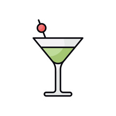 Lychee Martini vector icon