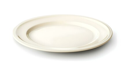 Empty White Plate Isolated on White Background