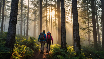 Fototapeta premium walking in the forest